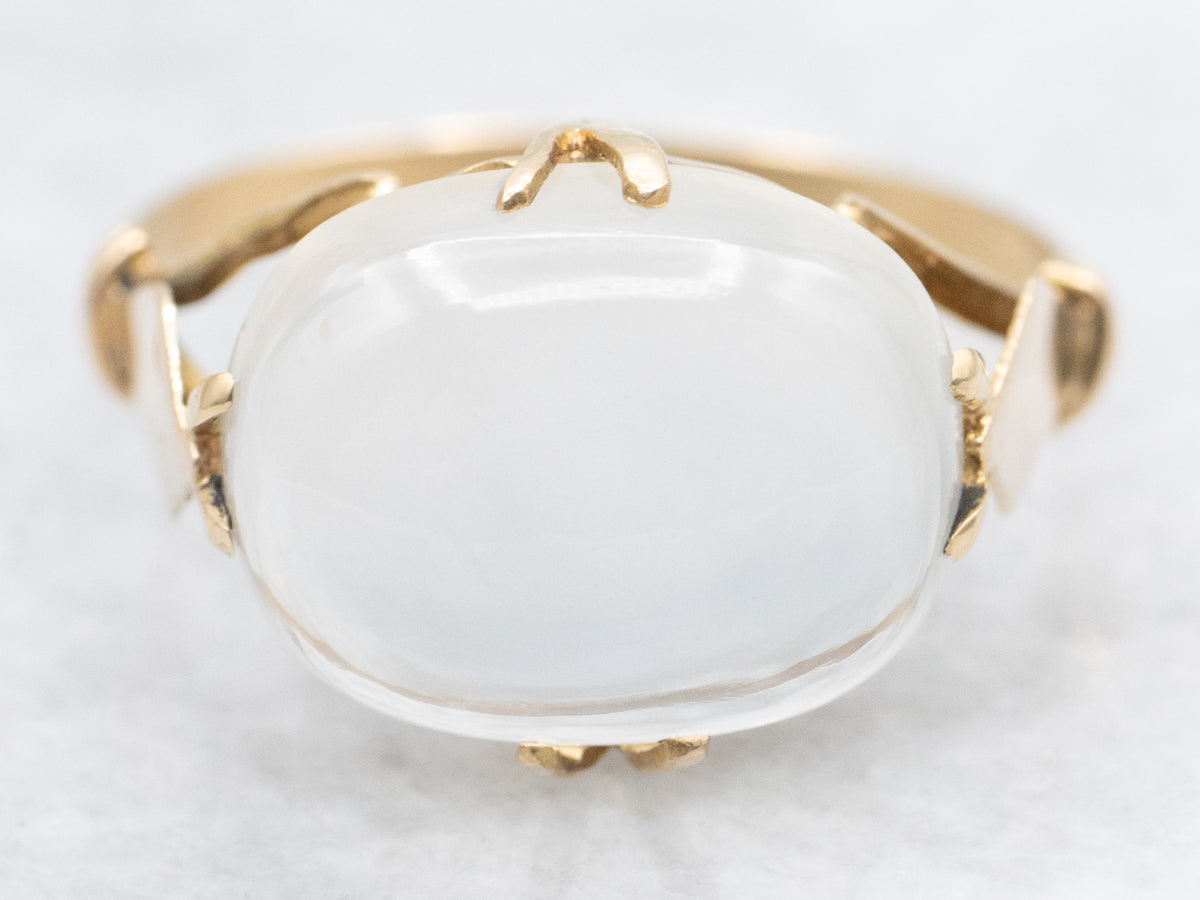 East to West Oval Cut Moonstone Ring