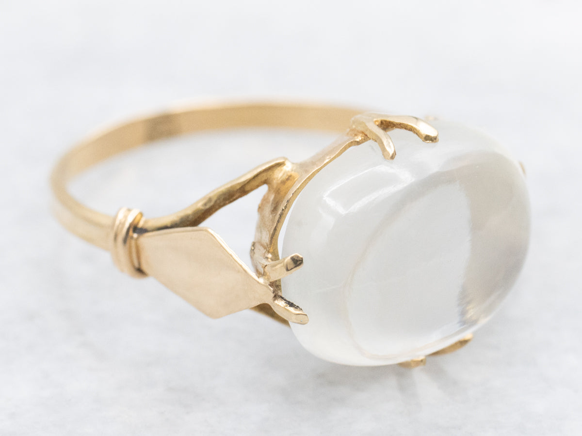 East to West Oval Cut Moonstone Ring