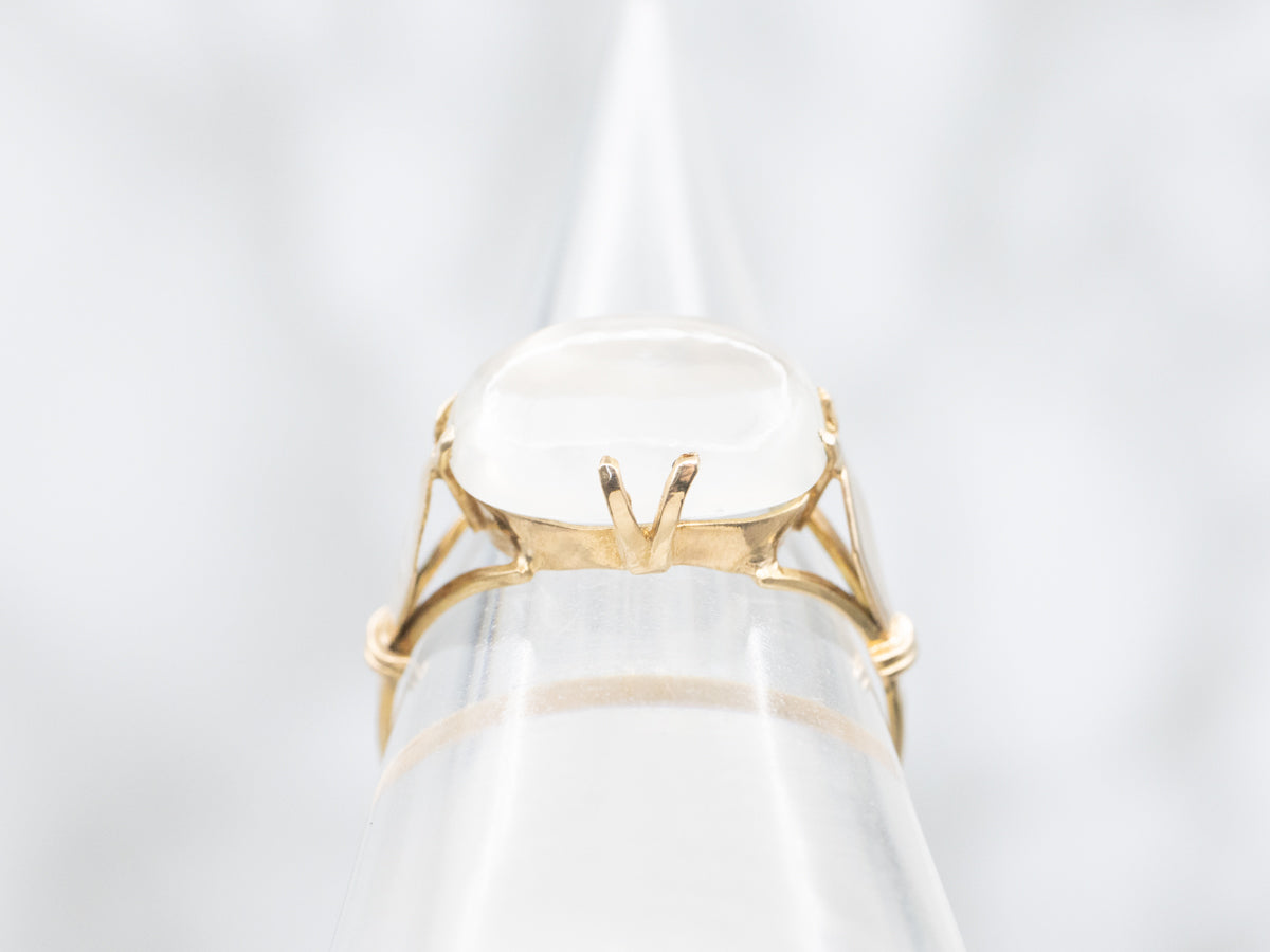 East to West Oval Cut Moonstone Ring