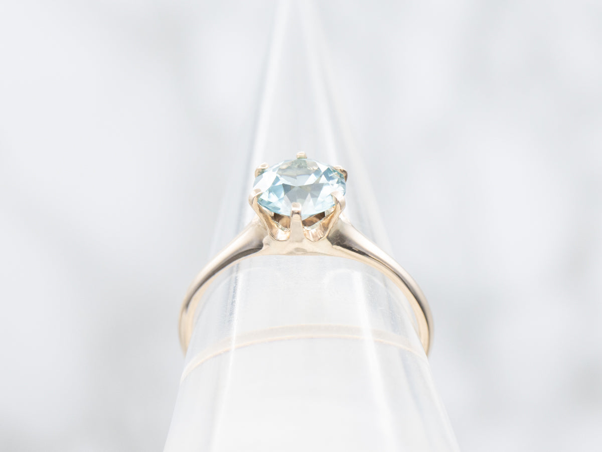 Blue Zircon Solitaire Ring