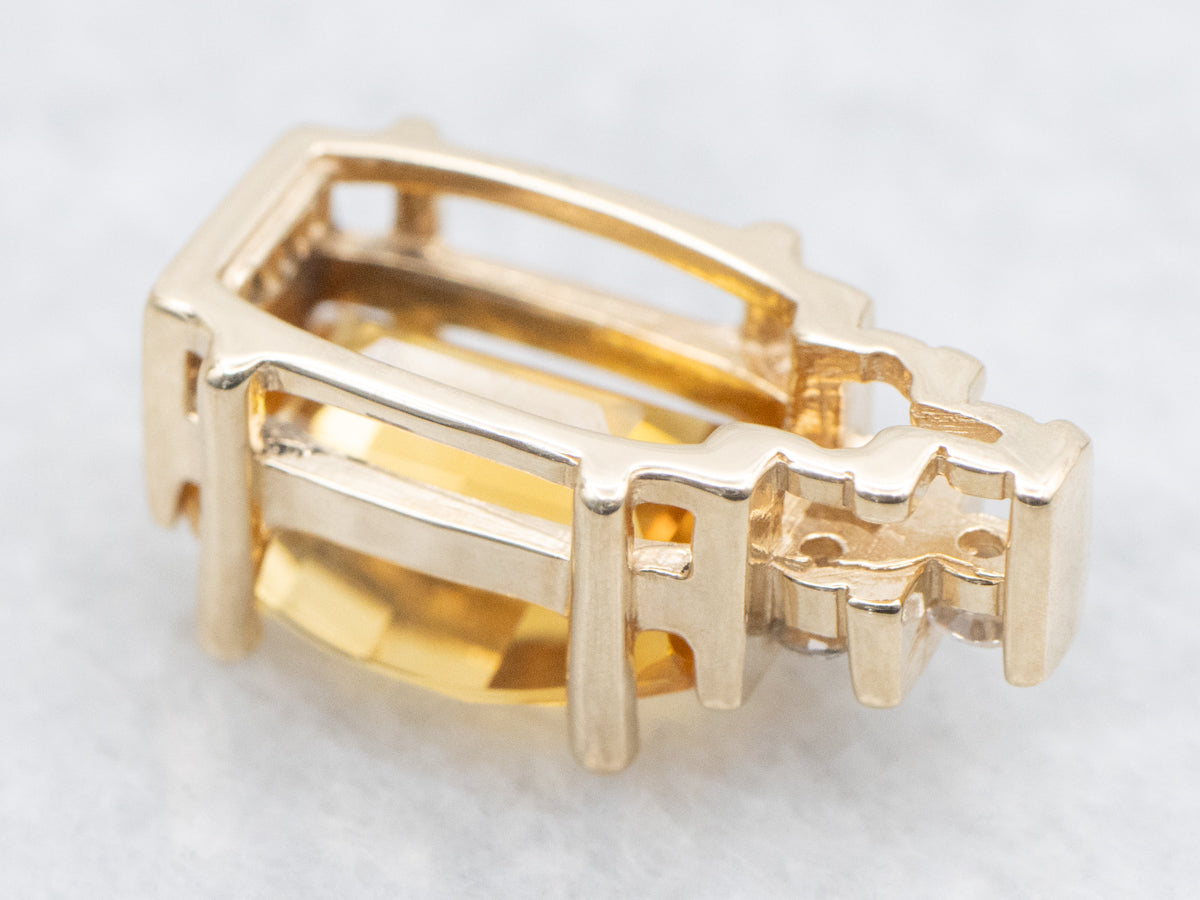 Citrine and Diamond Pendant