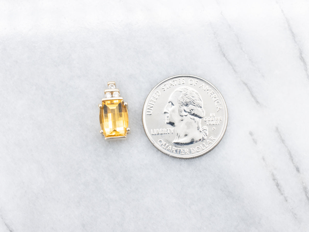 Citrine and Diamond Pendant