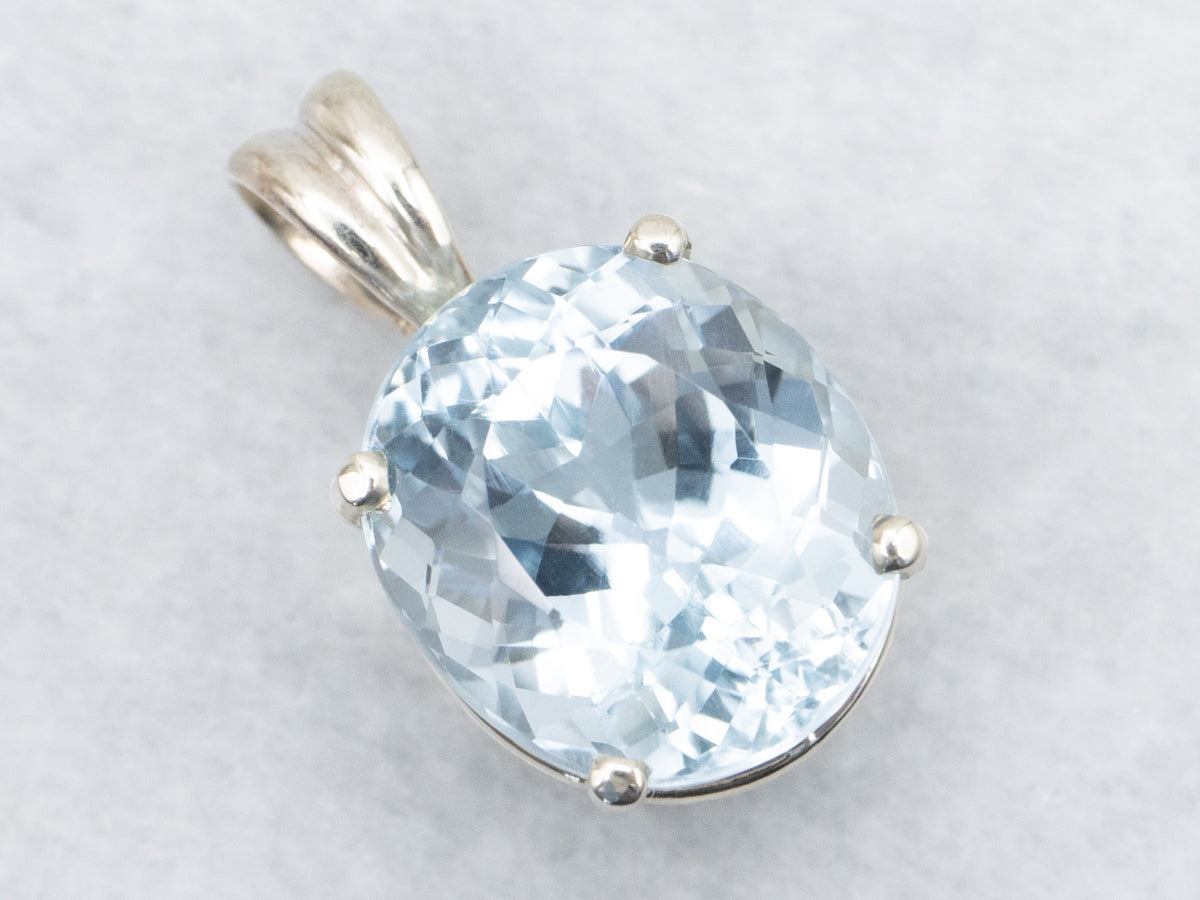 Blue Topaz Solitaire Pendant