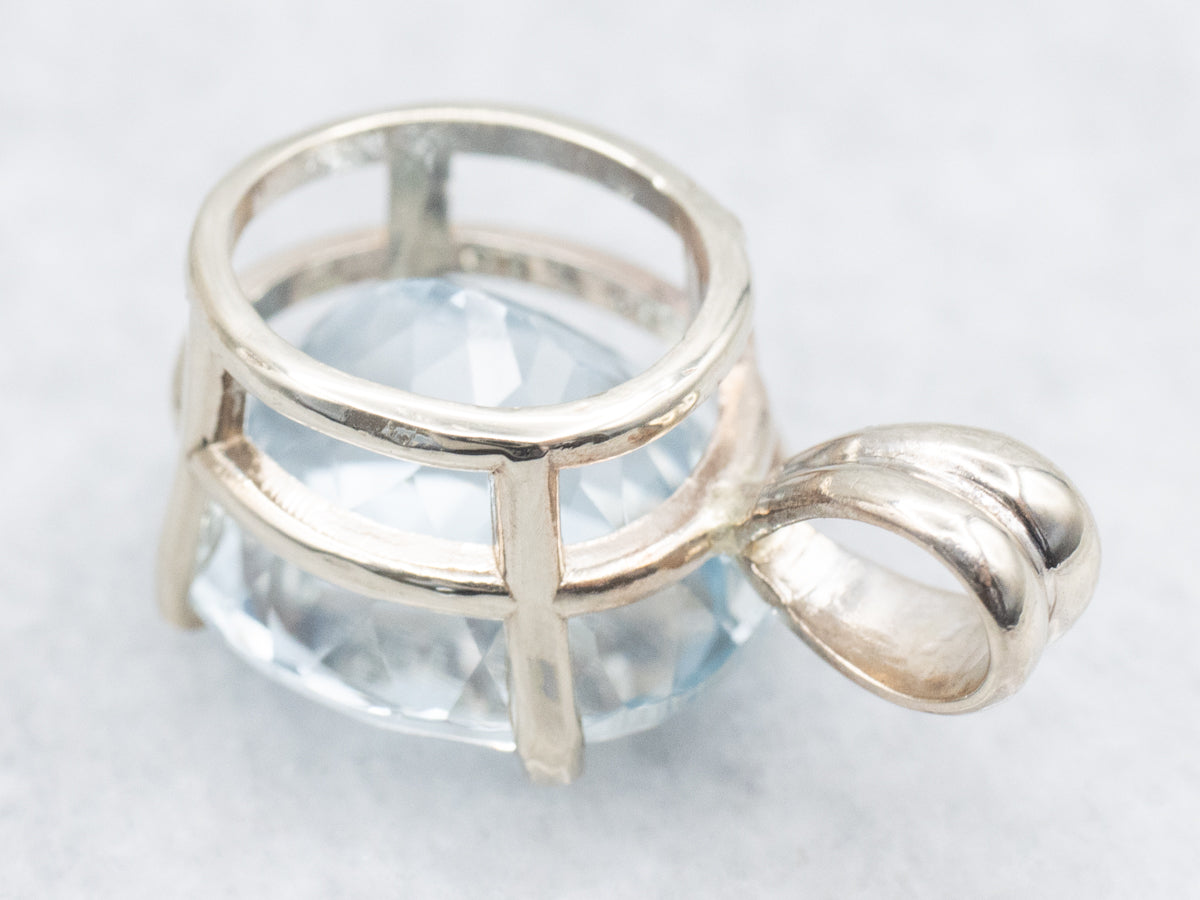 Blue Topaz Solitaire Pendant