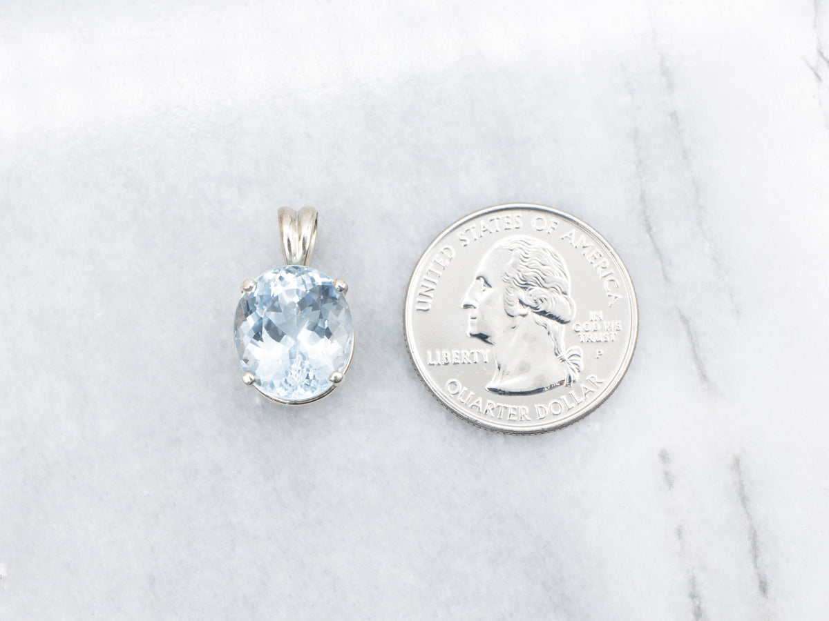 Blue Topaz Solitaire Pendant