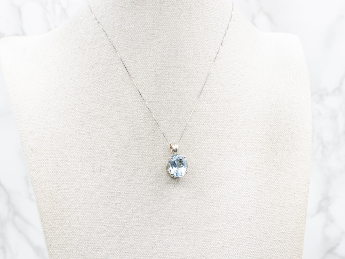 Blue Topaz Solitaire Pendant
