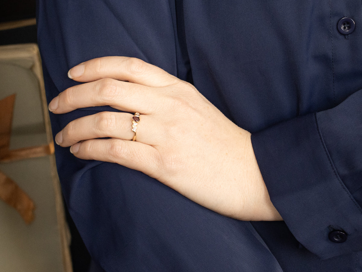 Ruby and Diamond Bypass Ring