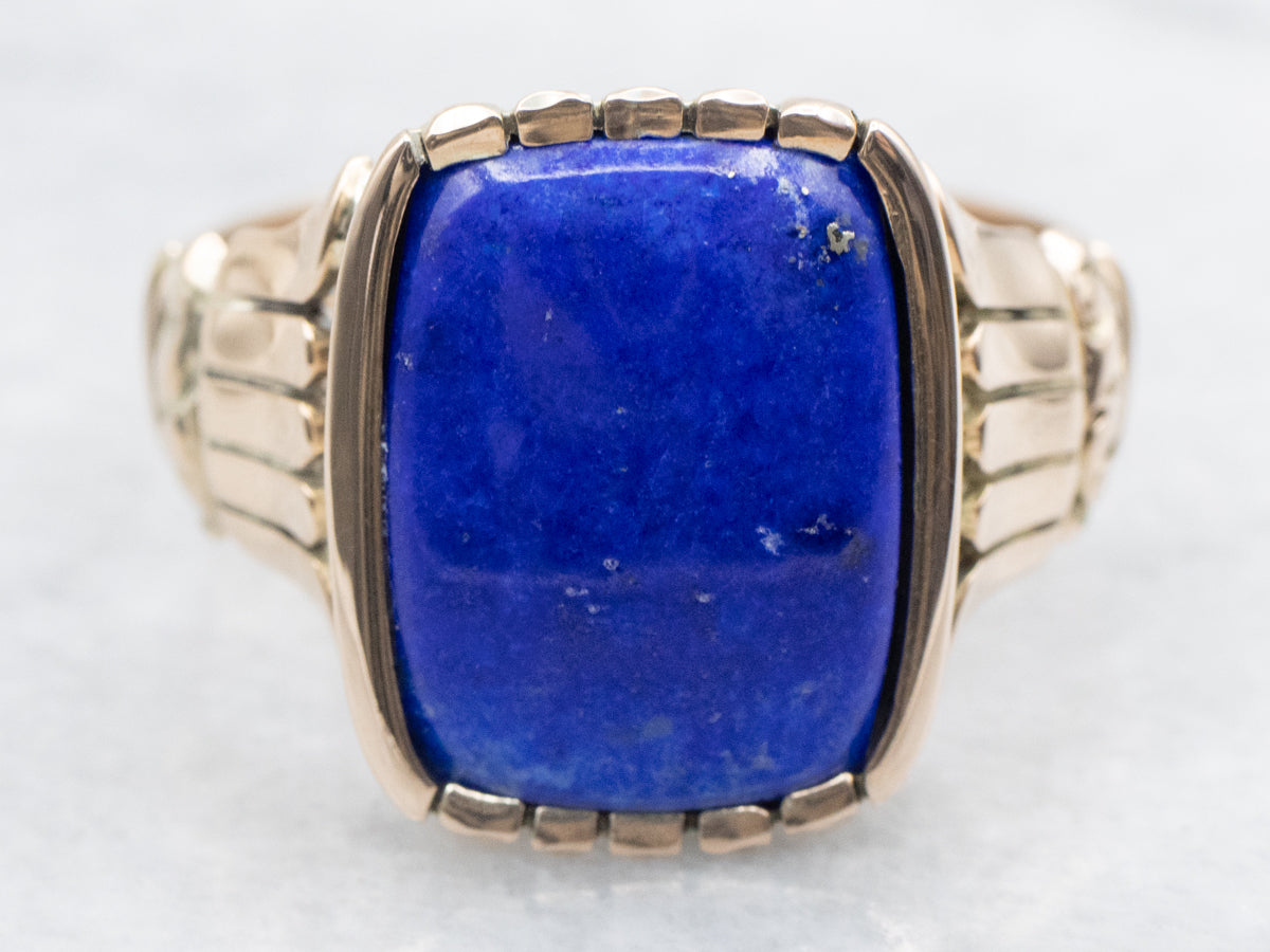 Vintage Gold Men's Lapis Lazuli Ring