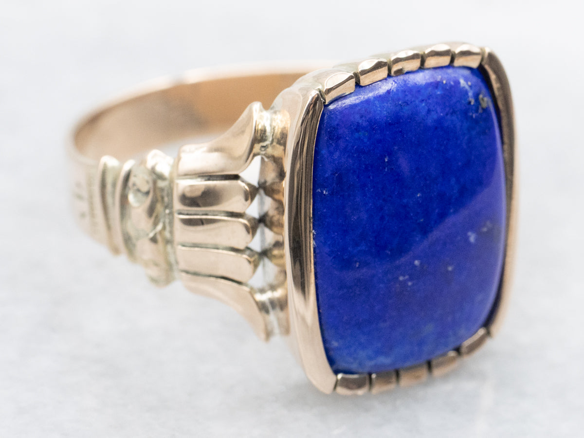 Vintage Gold Men's Lapis Lazuli Ring