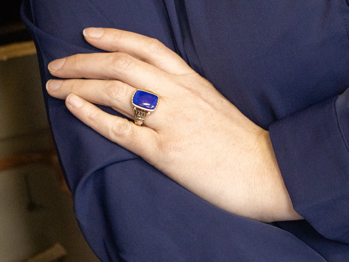 Vintage Gold Men's Lapis Lazuli Ring