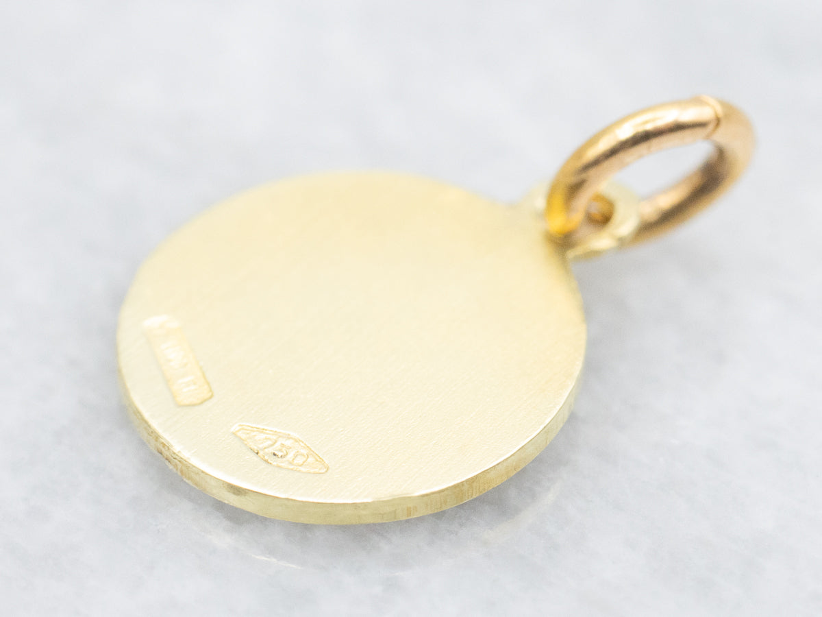 18-Karat Yellow Gold Religious Medallion