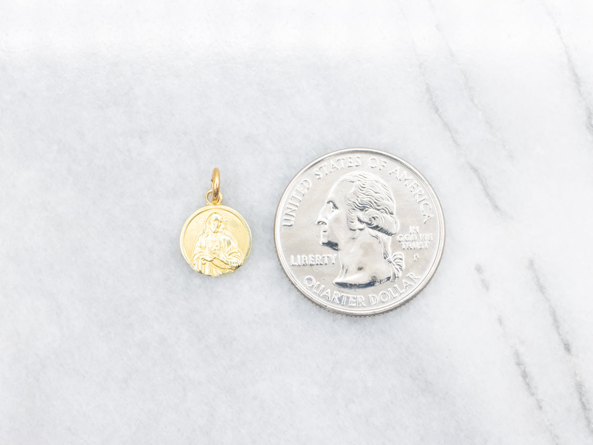18-Karat Yellow Gold Religious Medallion