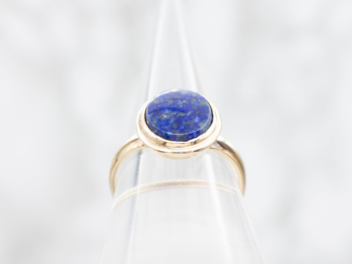 Vintage Gold Lapis Lazuli Solitaire Ring