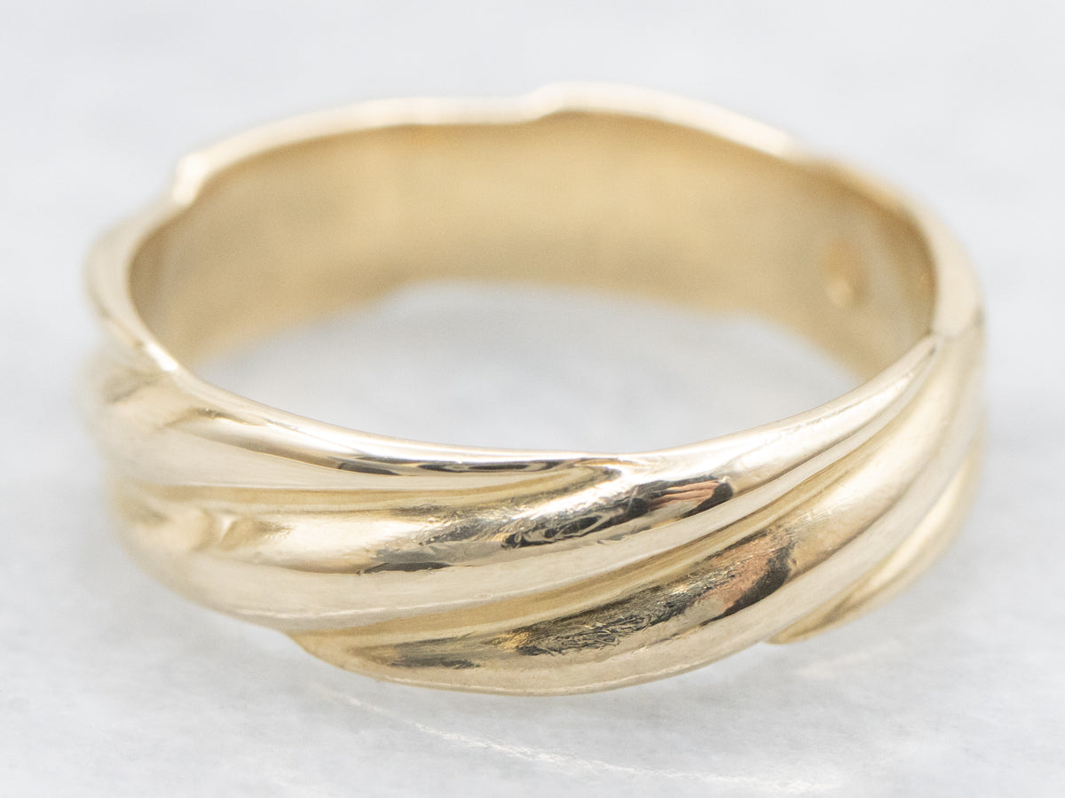 Twisting Polished Gold Band