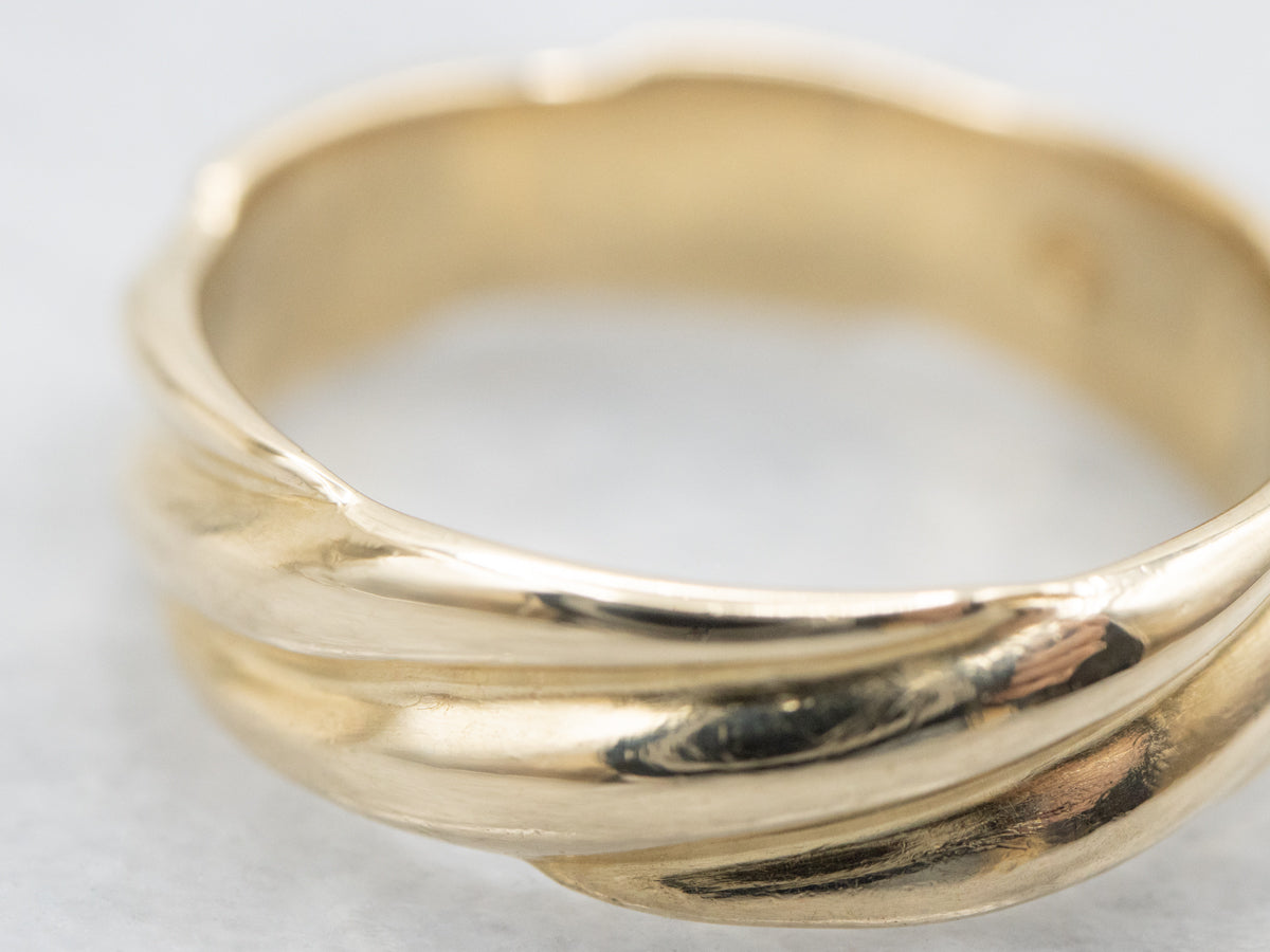 Twisting Polished Gold Band