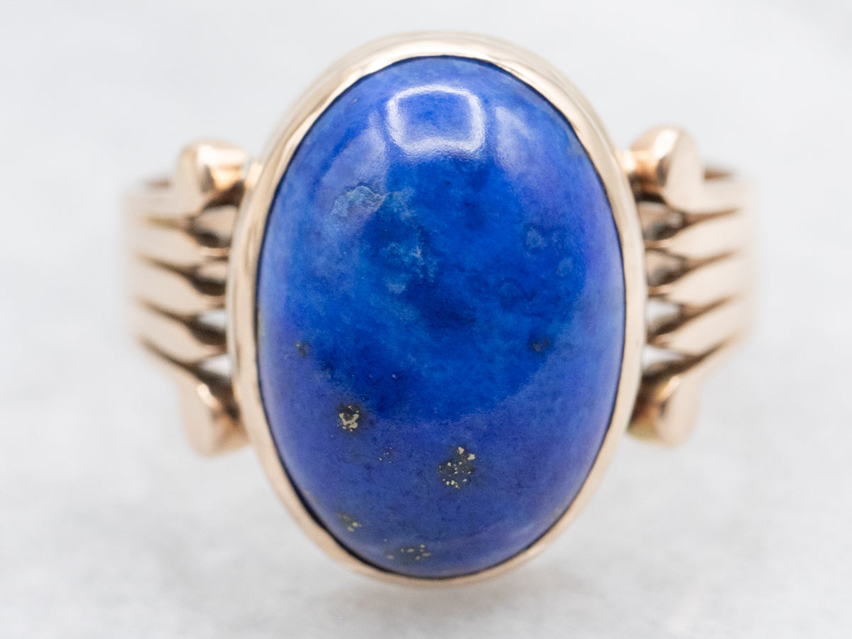 Lapis Lazuli Cabochon in Antique Victorian Setting