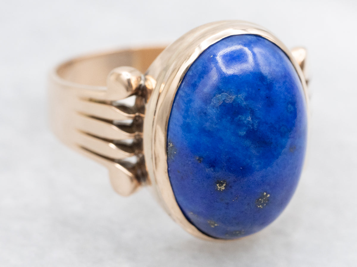 Lapis Lazuli Cabochon in Antique Victorian Setting