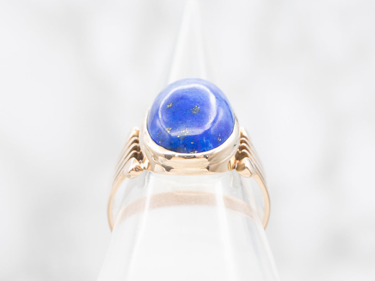 Lapis Lazuli Cabochon in Antique Victorian Setting