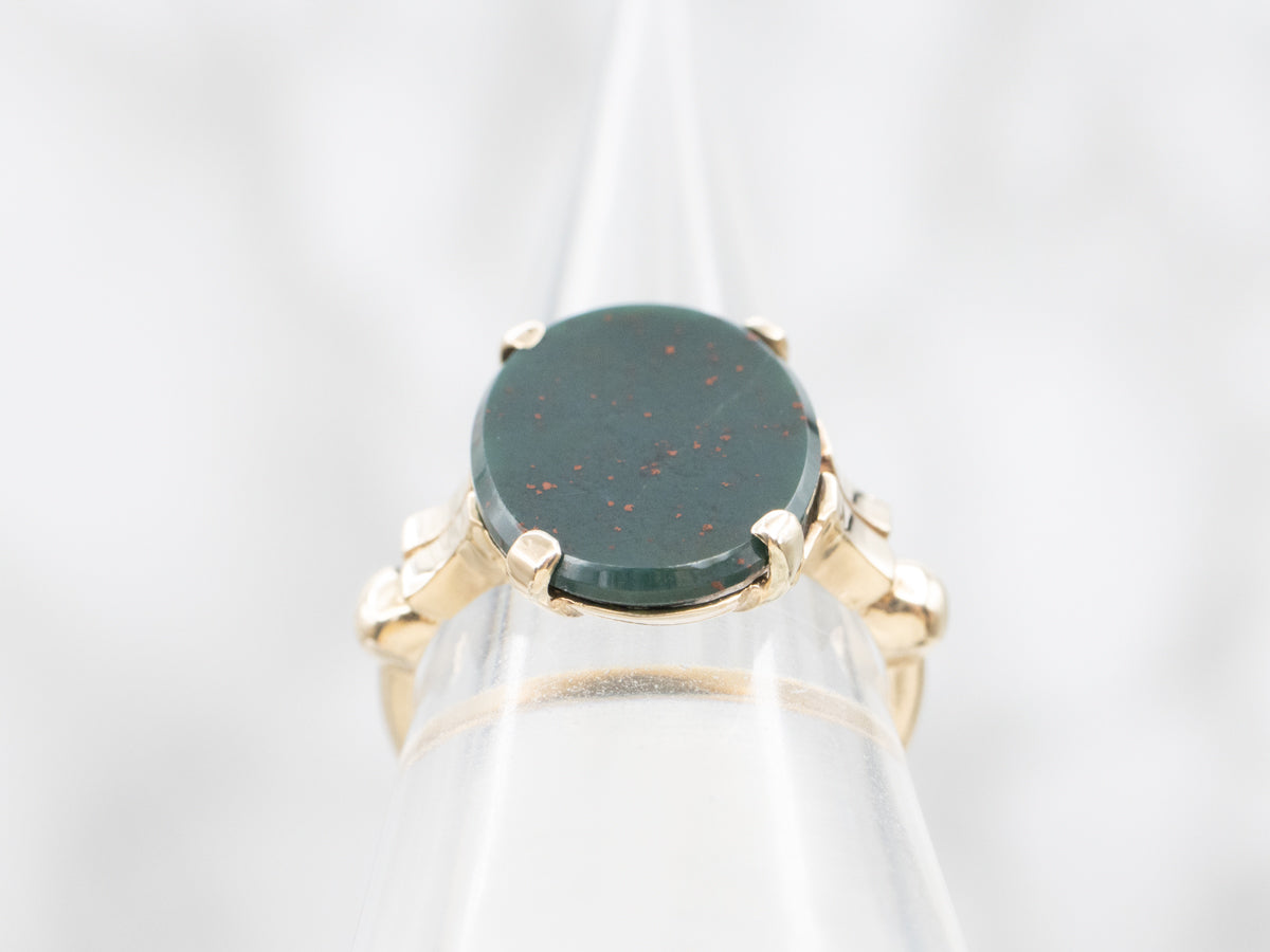 Vintage Gold Bloodstone Solitaire Ring