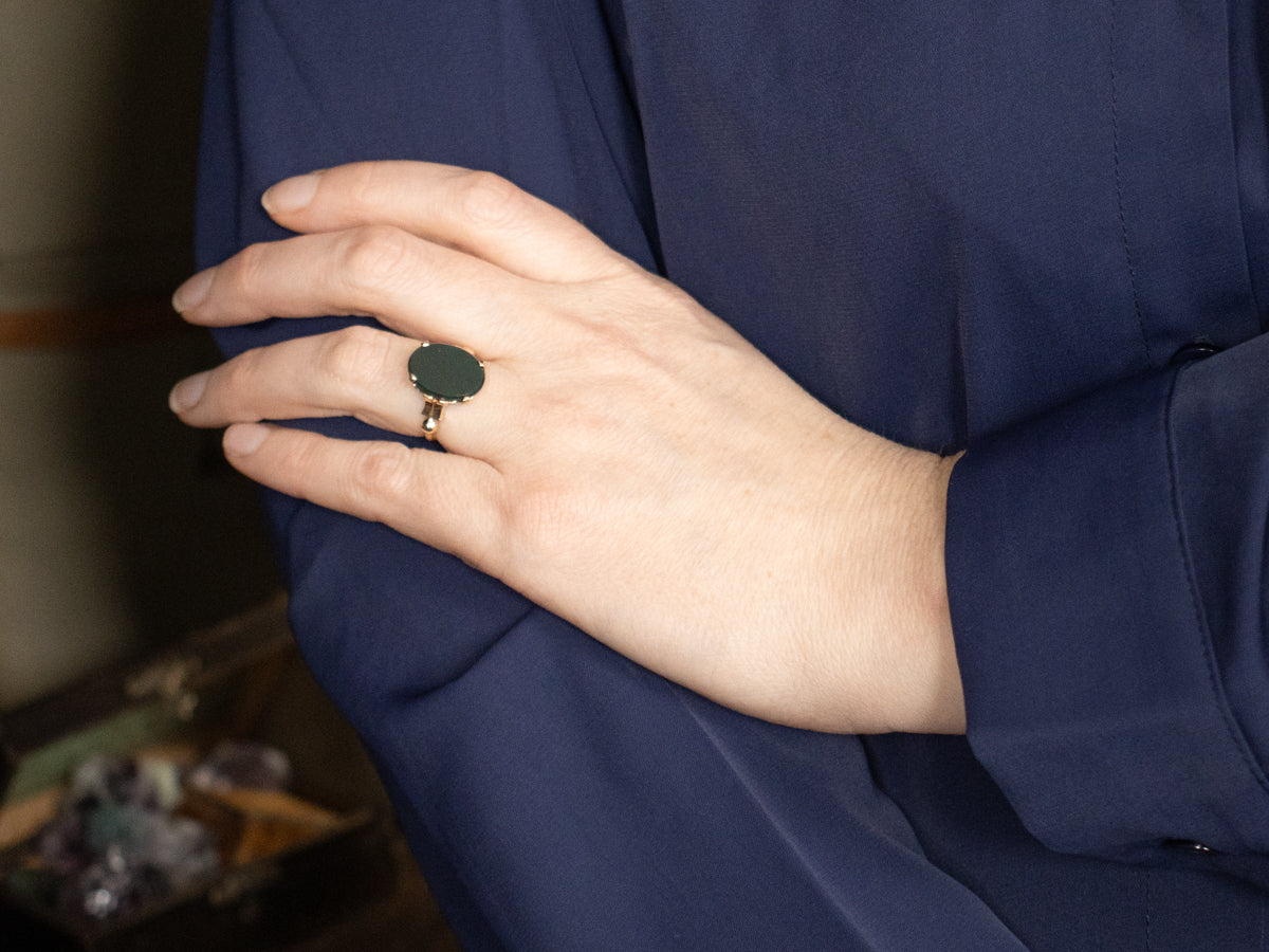 Vintage Gold Bloodstone Solitaire Ring