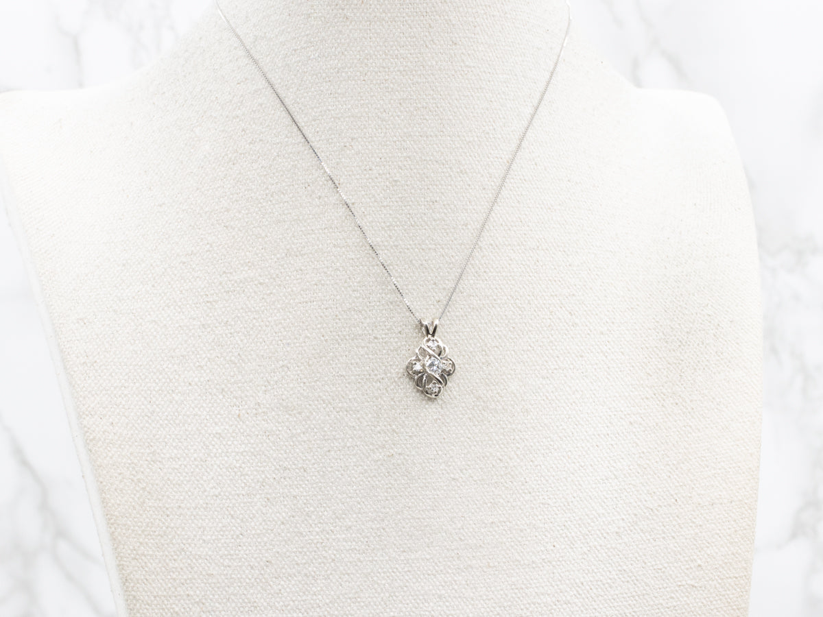 Dainty Gold Diamond Knot Pendant