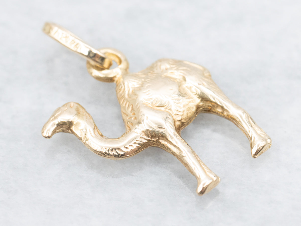 Vintage Gold Camel Charm Pendant