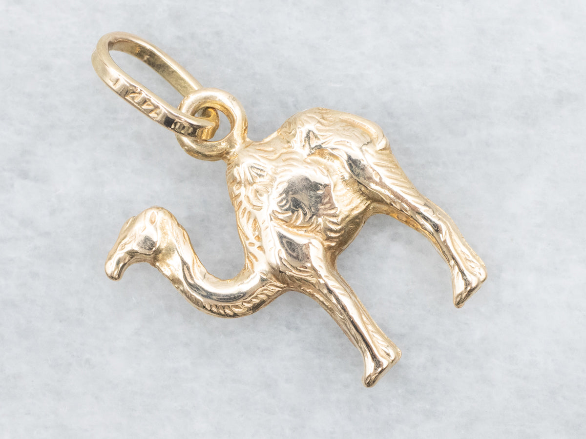 Vintage Gold Camel Charm Pendant