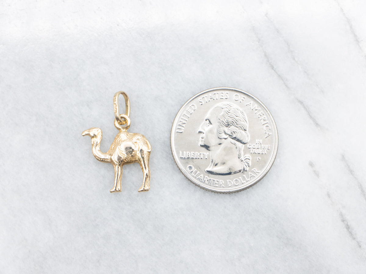 Vintage Gold Camel Charm Pendant