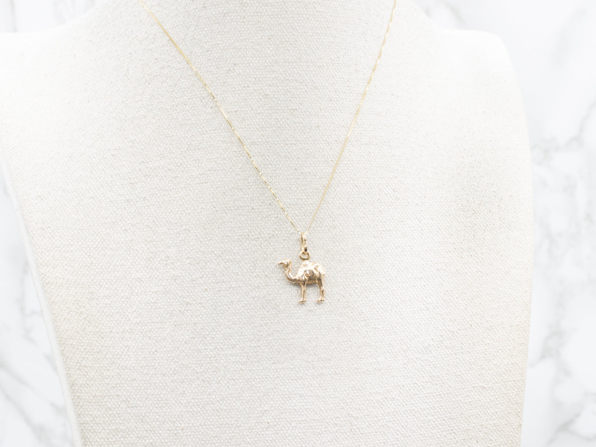 Vintage Gold Camel Charm Pendant