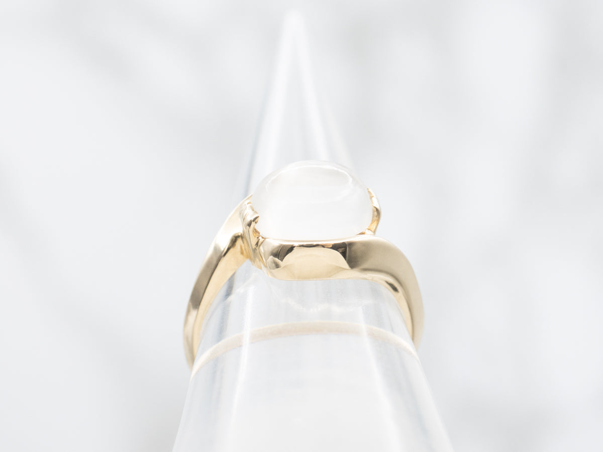 East-West Set Moonstone Bypass Ring