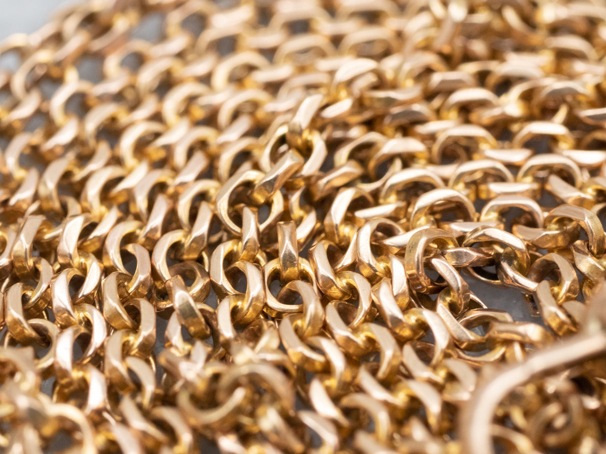 Antique Gold Rolo-Link Lariat Chain