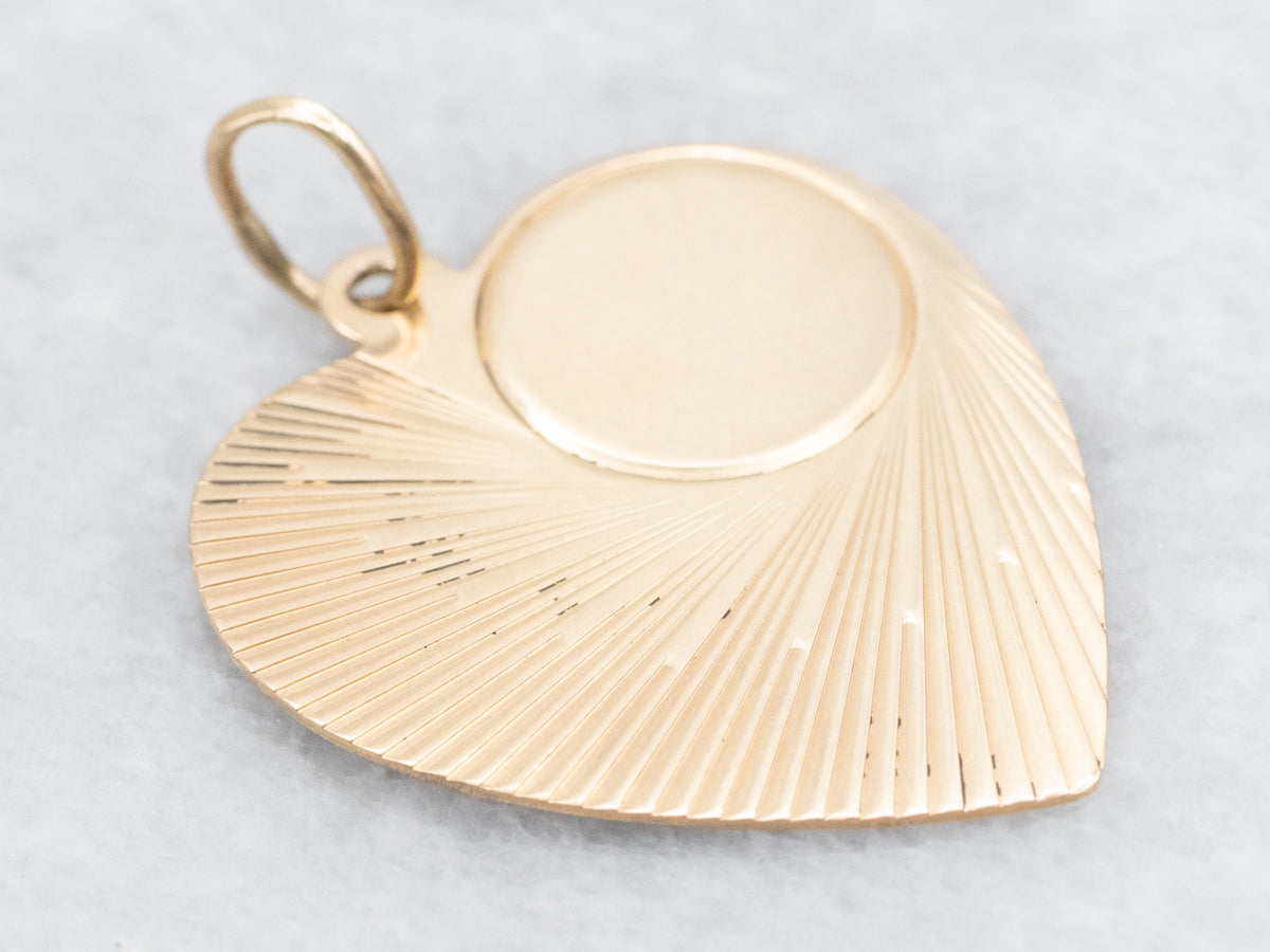 Radiating Gold Heart Pendant