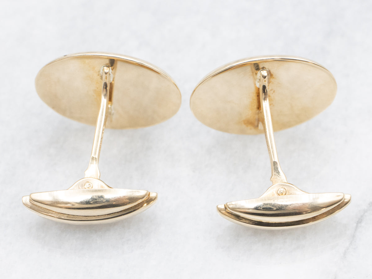 Retro Era Gold Oval Cufflinks