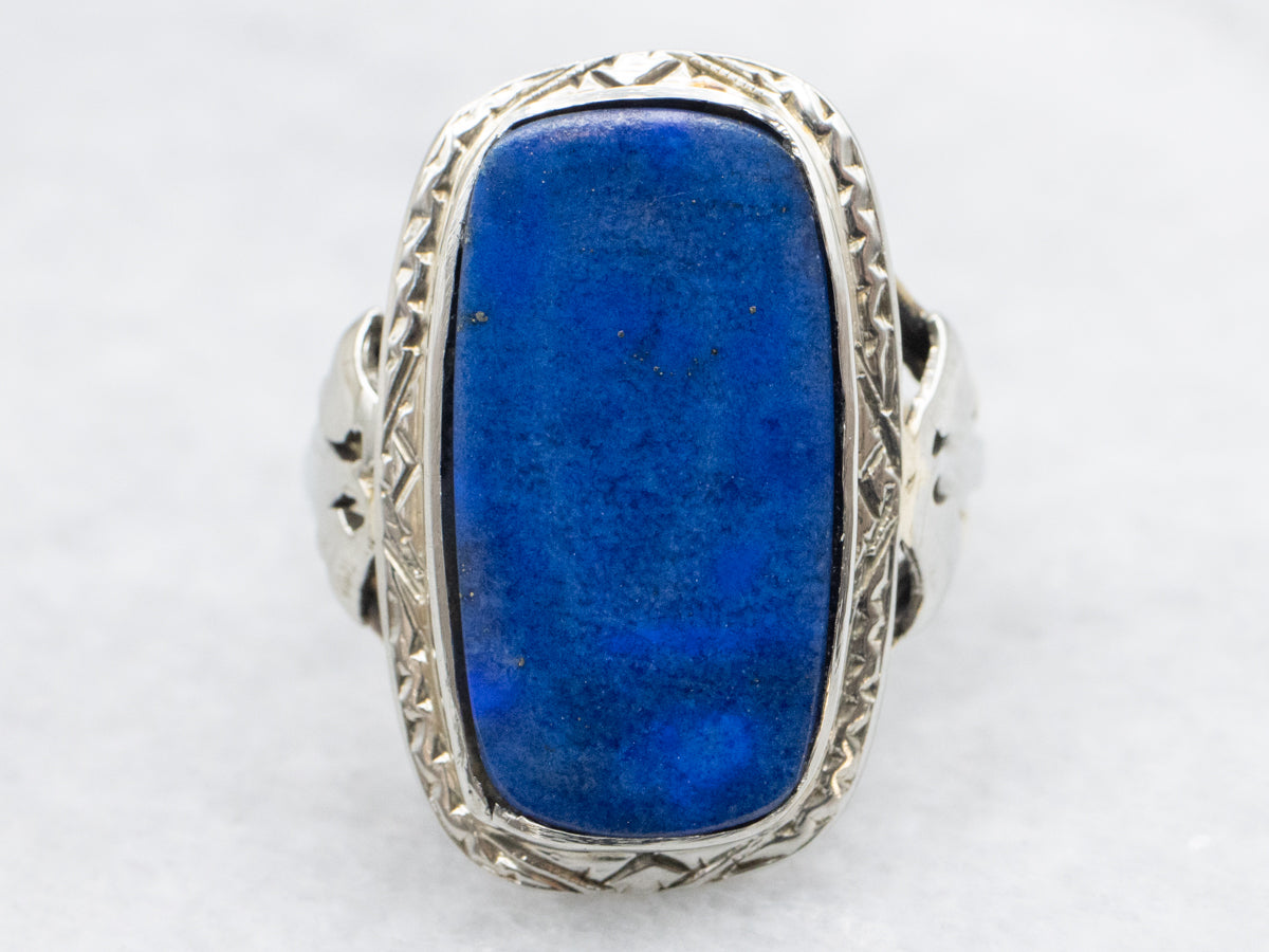 Two Tone Lapis Statement Ring