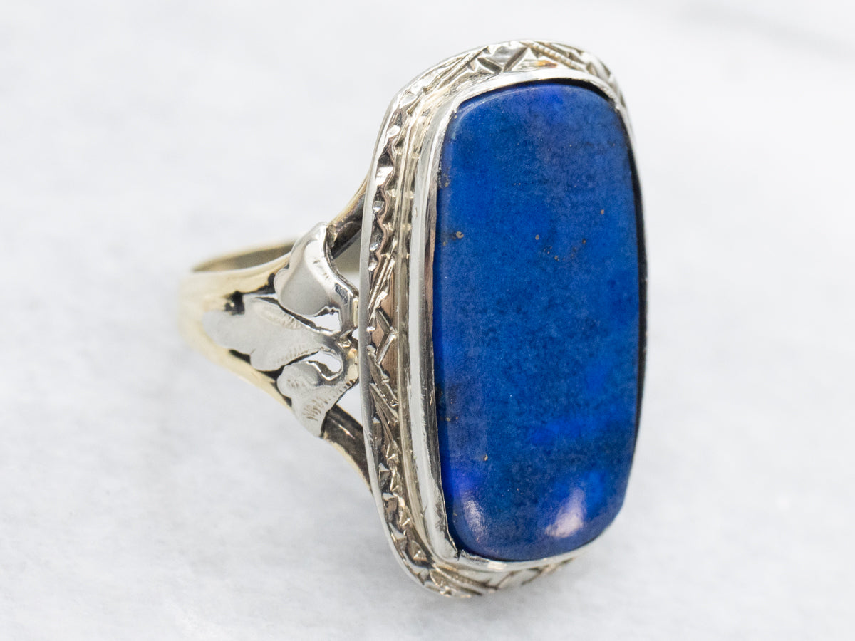 Two Tone Lapis Statement Ring
