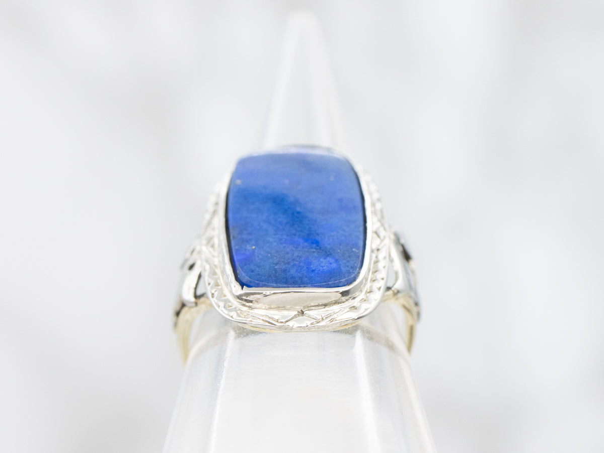 Two Tone Lapis Statement Ring