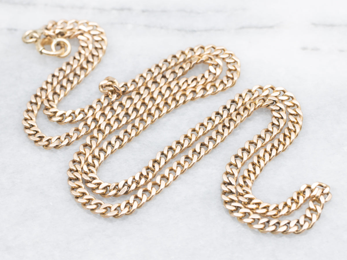 Vintage Yellow Gold Curb Link Chain