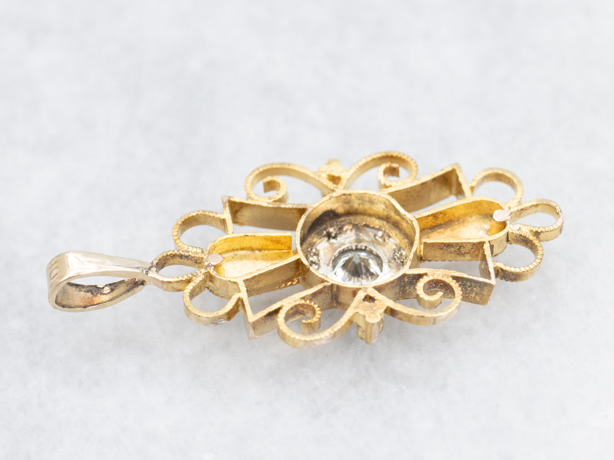 Mixed Era Diamond and Gold Pendant