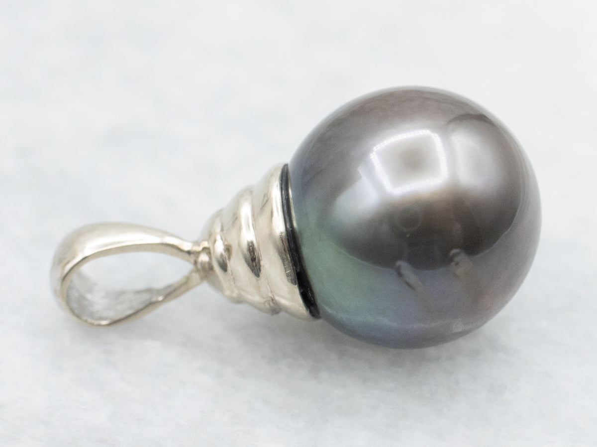 Pretty Tahitian Pearl Drop Pendant