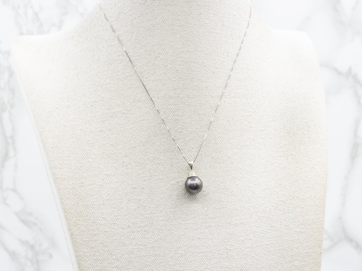 Pretty Tahitian Pearl Drop Pendant