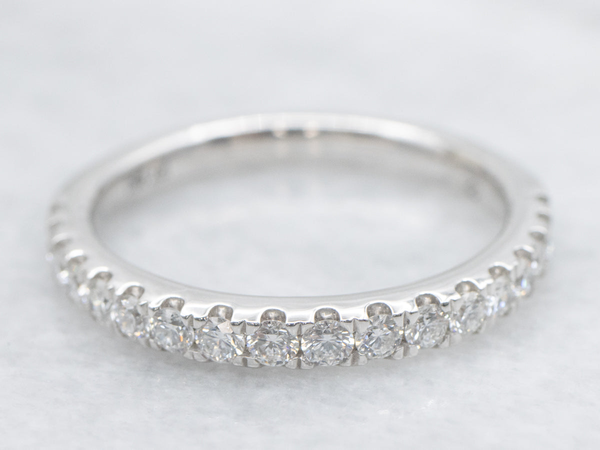 French-Set Platinum Diamond Band