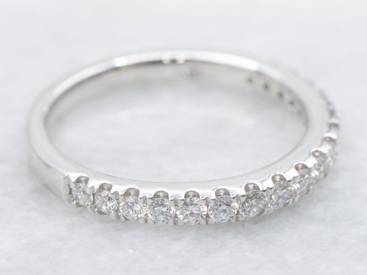 French-Set Platinum Diamond Band