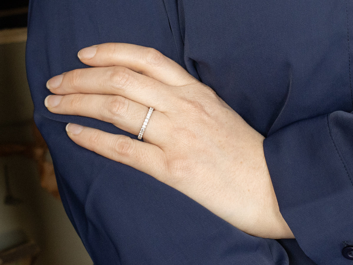 French-Set Platinum Diamond Band