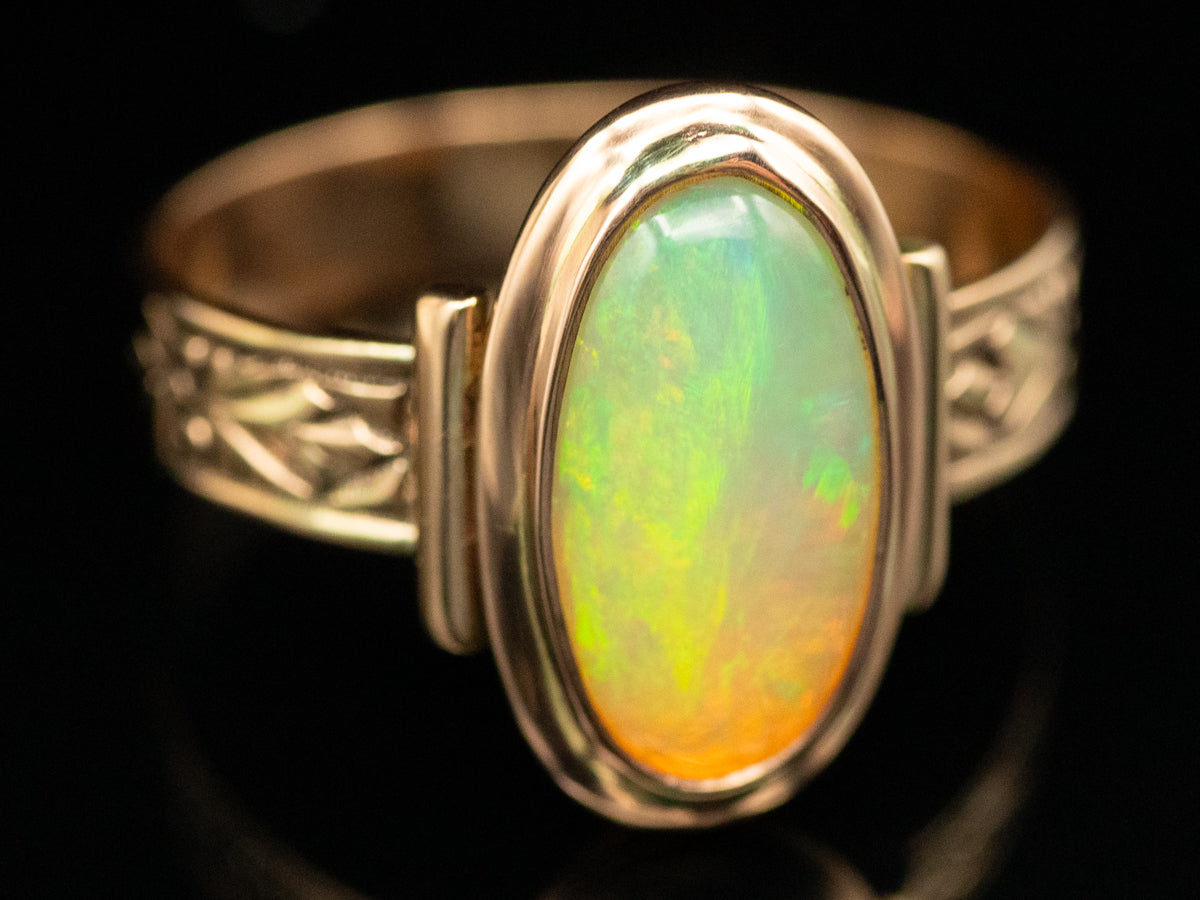 Victorian Rose Gold Opal Ring