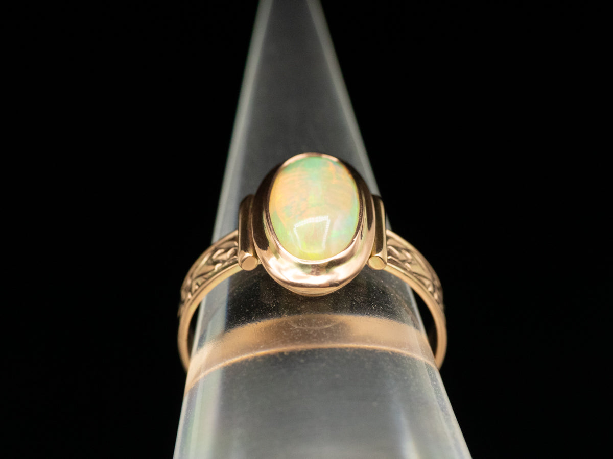 Victorian Rose Gold Opal Ring