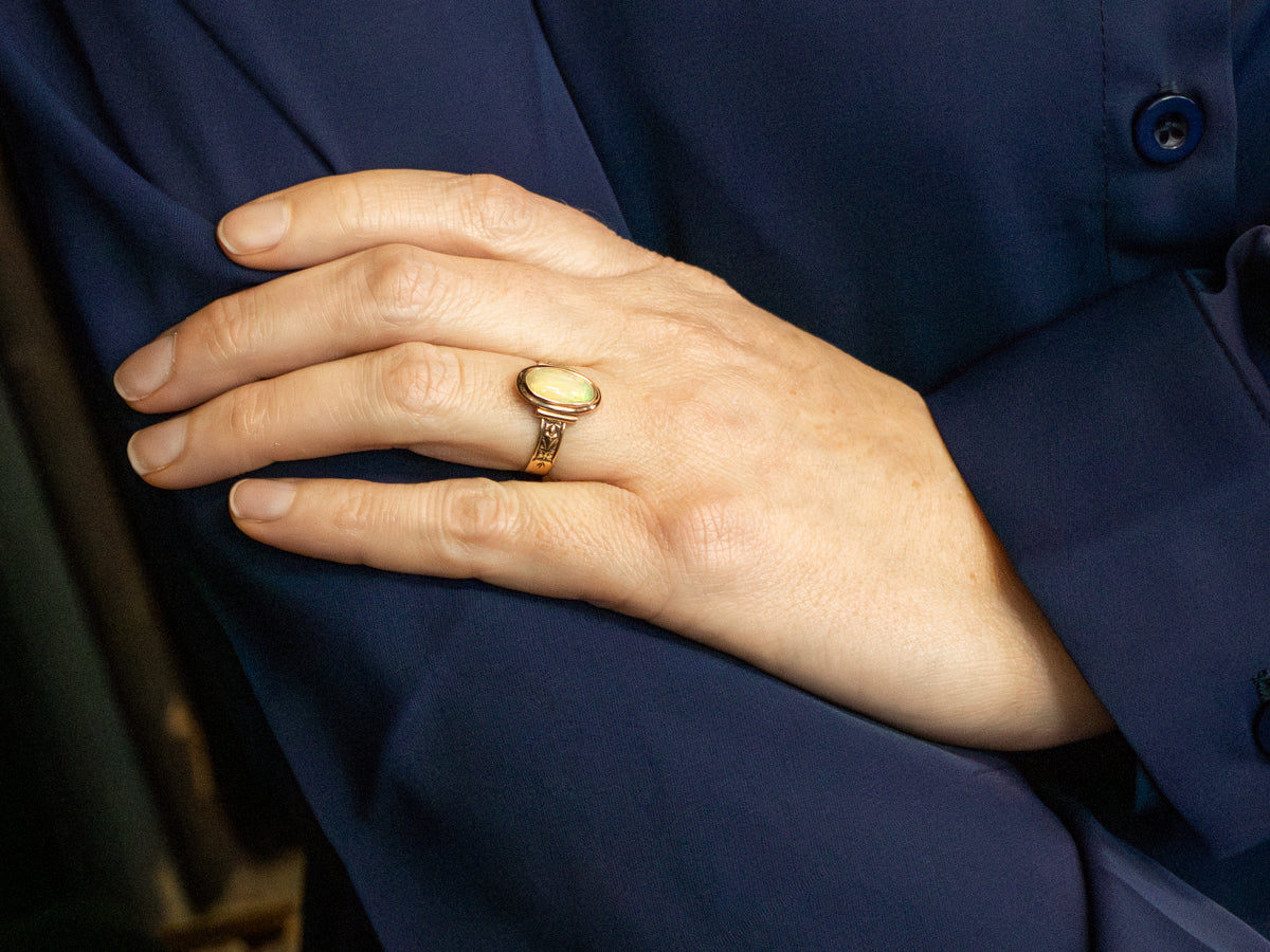 Victorian Rose Gold Opal Ring