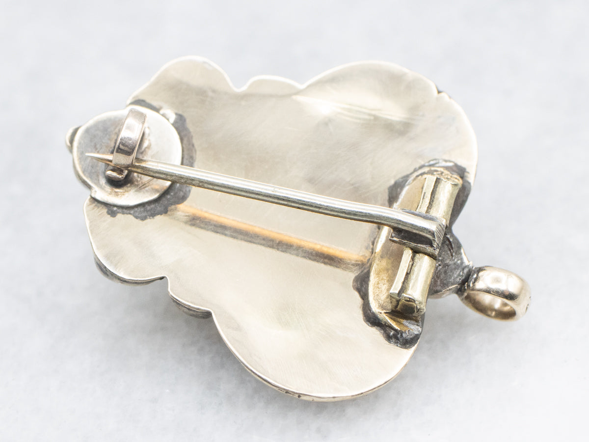 Victorian Turquoise and Seed Pearl Pin or Pendant