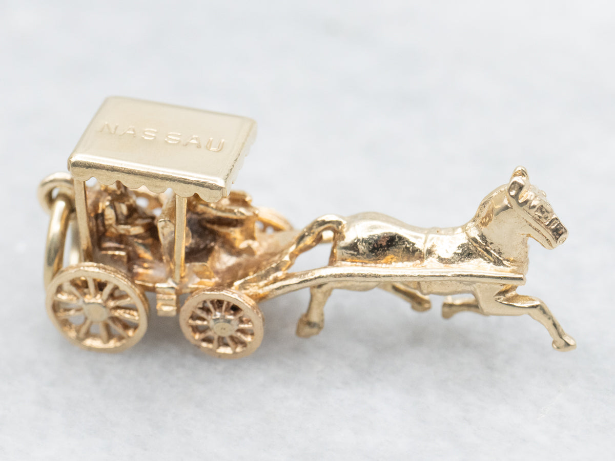 Bermuda Gold Horse and Carriage Charm