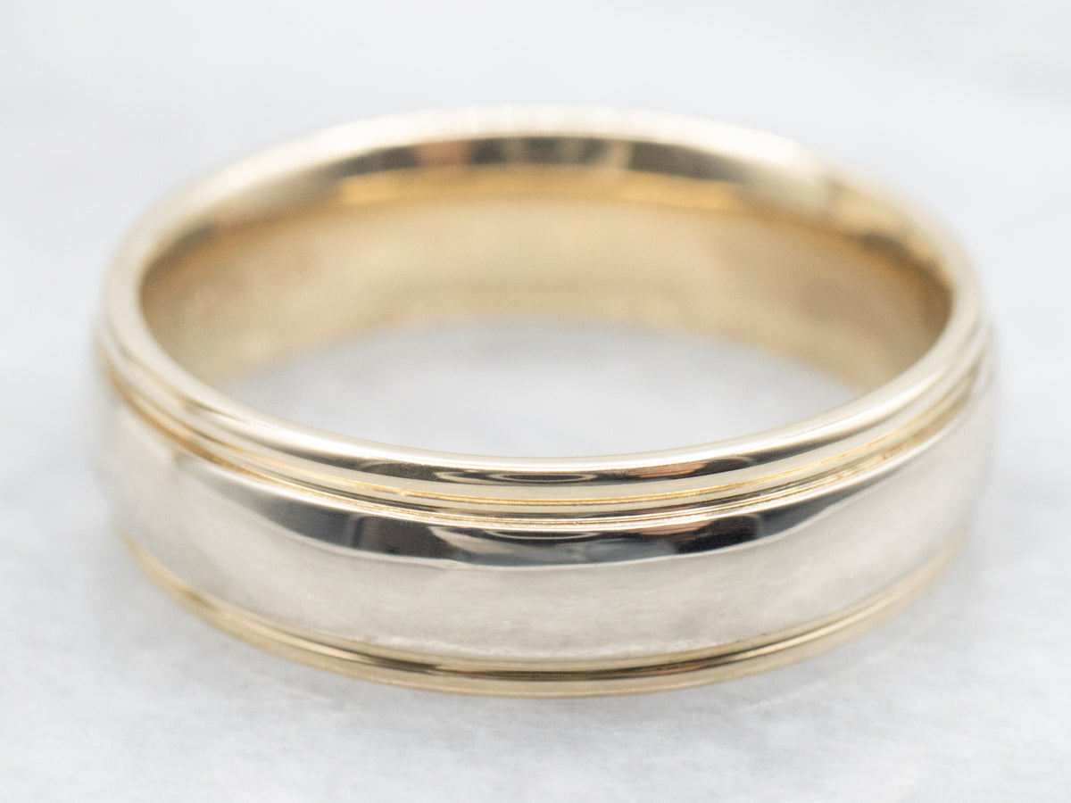 Classic Two Tone Gold Wedding Band