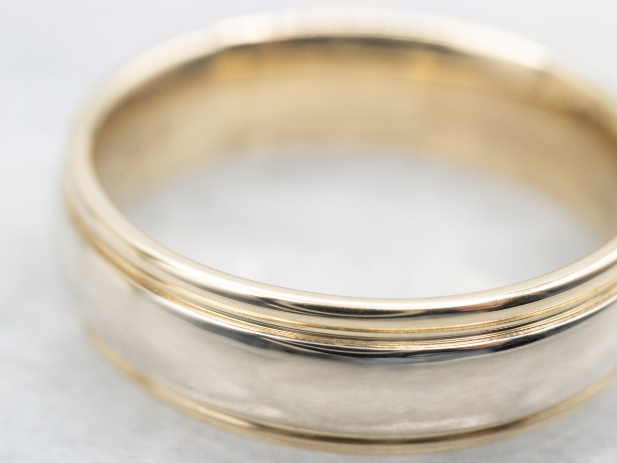 Classic Two Tone Gold Wedding Band